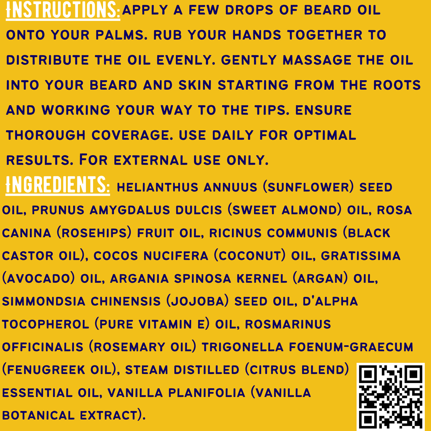 Beard Oil - Big Squeeze Vanilla-Citrus Growth Oil (1 fl oz) "Grow Your Mane"