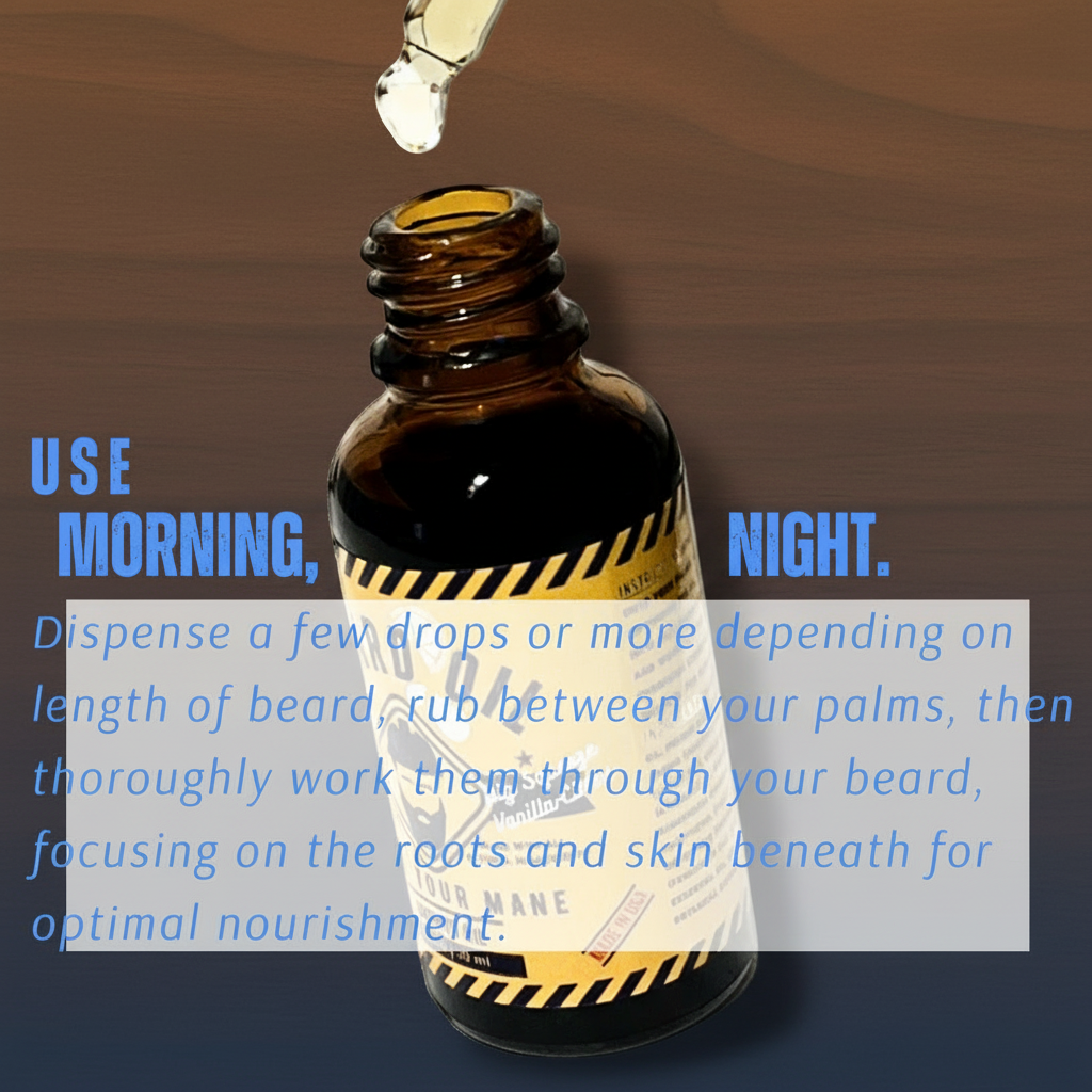 Beard Oil - Big Squeeze Vanilla-Citrus Growth Oil (1 fl oz) "Grow Your Mane"