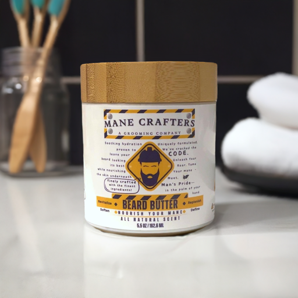 Lard Infused Beard Butter - Non Greasy - All Natural Scent (Unscented) 5.5 oz "Nourish Your Mane"